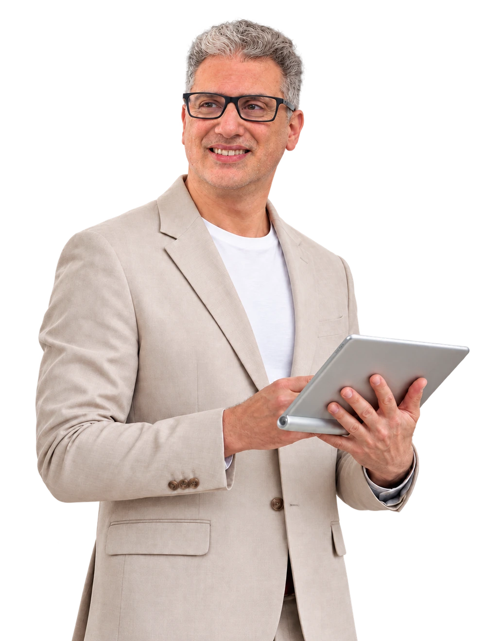 Marcelo Celestino, CEO y fundador de Beet, con una tablet